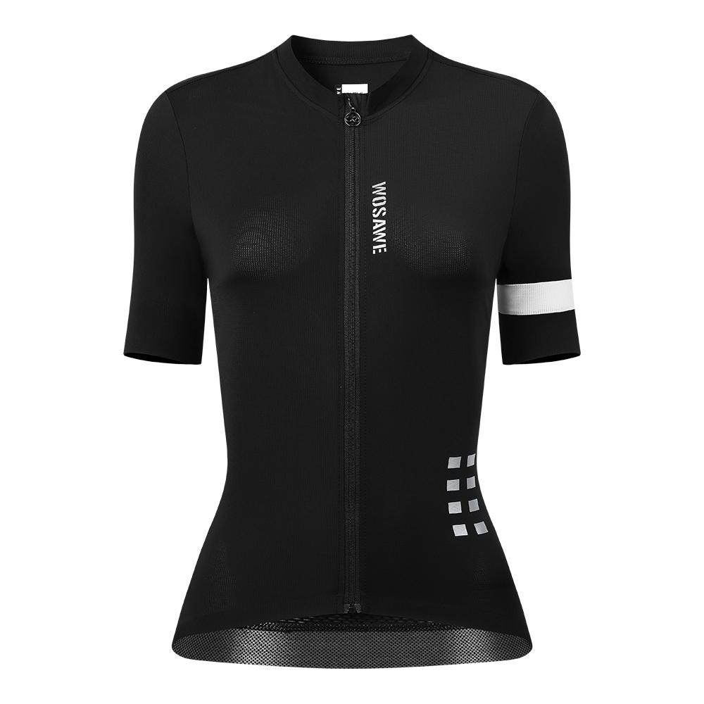 WOSAWE Women's Men's Cycling Jersey Blue Bicycle Breathable Fit Slim Road Bike Jersey Lightweight Active Wear Ladies T-shirts Quick-drying Tops