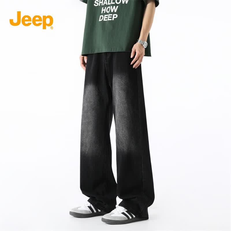 Мужские джинсы JEEP с градиентом, свободного кроя, прямые, широкие штанины 3XL