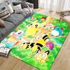 Pokemon Cartoon Illustration Square Area Rug, Non-Slip Floor Mat for Bedroom, Perfect Gift for Anime Fans.chl