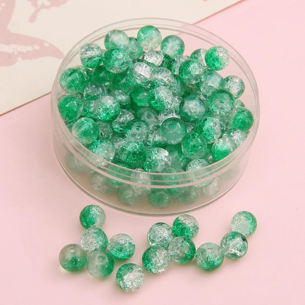 Perline di Vetro Crackle da 8/10mm per Gioielli Fai da Te - Perline Rotonde per Braccialetti e Collane