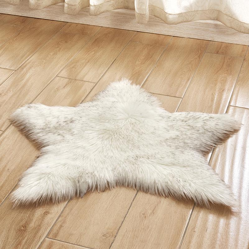Machine Washable Modern Faux Fur Rug - Dirt-Resistant Living Room/Bedroom Mat
