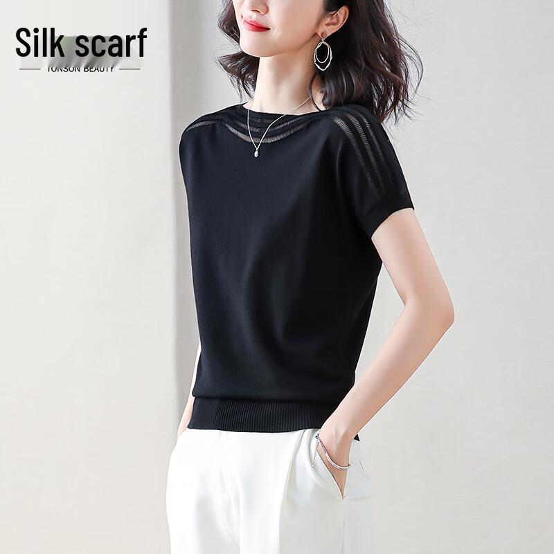 Si Ba She Women s Sweet & Spicy Hollow-Out Long Sleeve Knit Top M