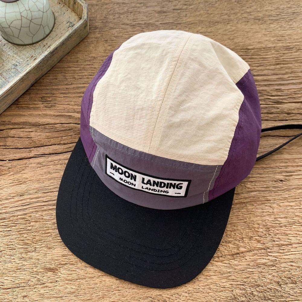 Retro Contrasting Color Baseball Cap Flat-brimmed Peaked Cap American Style Baseball Hat  Sports