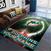 Name Custom Miami Dolphins Logos Carpet Rug for Living Room Bedroom Home Sofa Decoration,Kids Play Non-slip Floor Mat