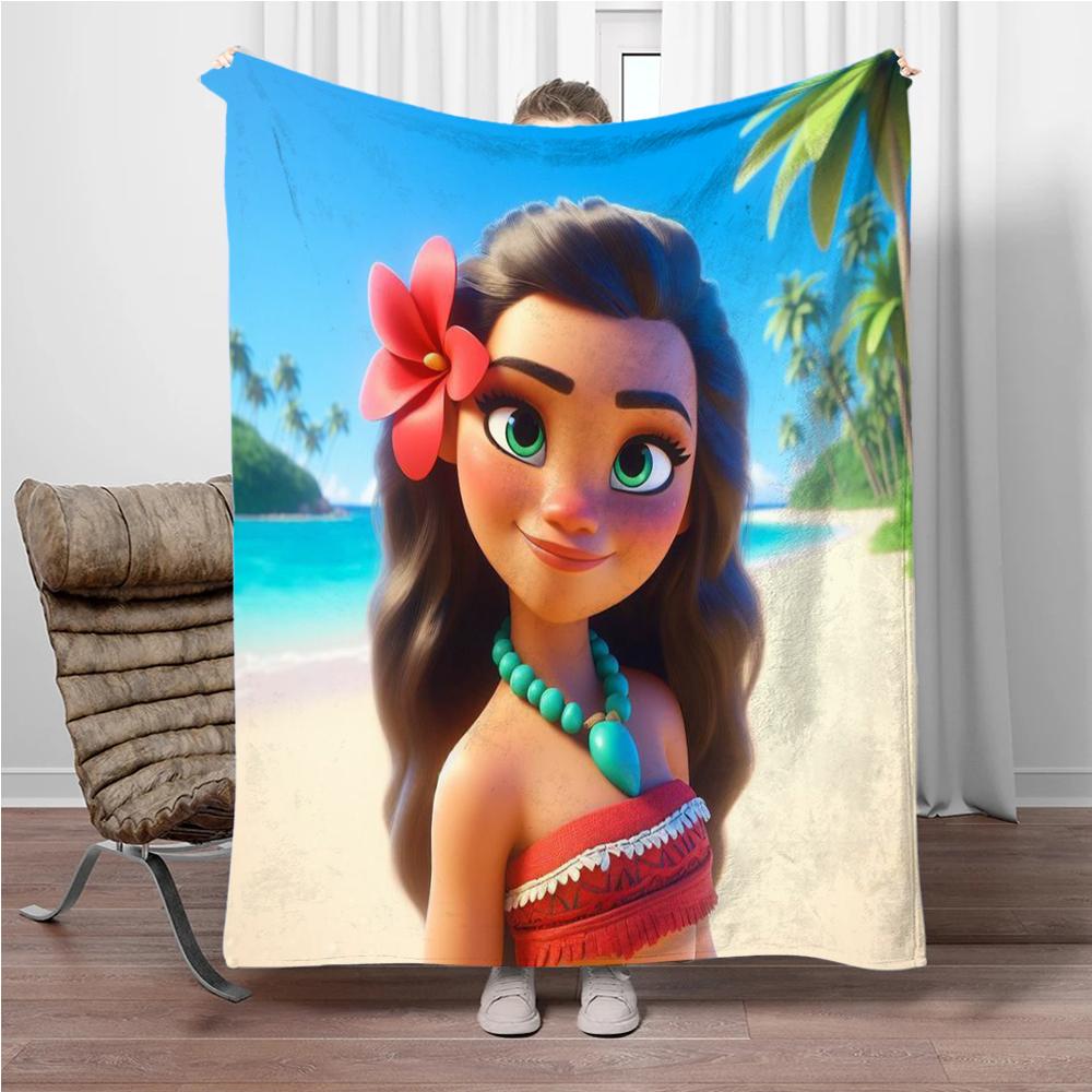 Disney Cartoon Moana Room Warming Decorative Flannel Thin Blanket.Office,Chair,for Sofa,Living room,Travel Picnic Blanket Gifts