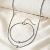 European American-style Trendy Personalized Stainless Steel Gold Plated Single-Stone Bracelet Necklace Women's Wedding Party