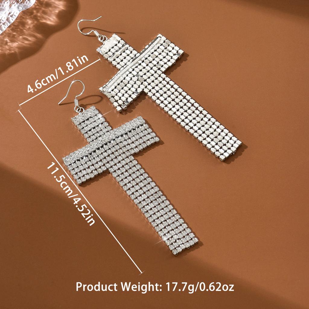 Ladies' fashionable design cross light luxury earrings and jewelry are suitable for dates, parties, holidays, and gifts