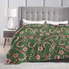 Peppermint Paradise Candy Cane Christmas Blanket Quality Soft Warm Throw Blanket Winter Travel Office Bedroom Bedspread
