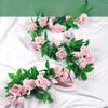 2.4m Enredadera de Flores de Rosa de Seda Artificial en Floración Hiedra Decoración para el Hogar y Bodas