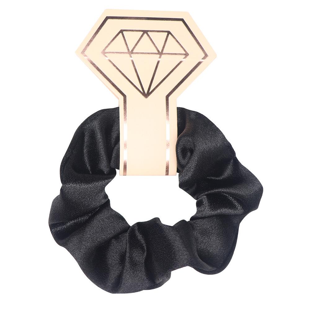 Minimalist Solid Satin Hair Tie Ponytail Accessory with Hang Tag