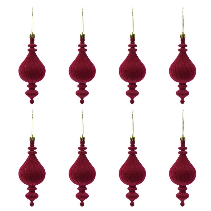 Ribbed Christmas Tree Trim with Elongated Shape and Textured Finish for Indoor Display, Wreath Styling and Tree Placement