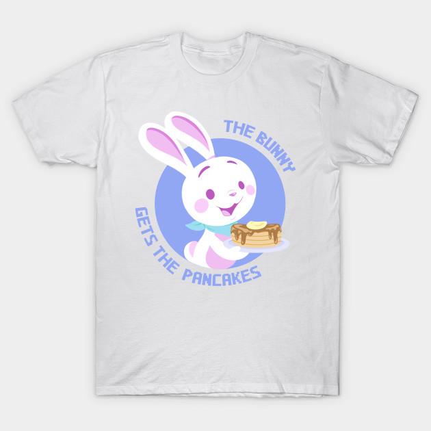 

Men Black Print T-shirt The Bunny Gets The Pancakes No-Cut Transfer Paper Print Cotton Tshirt L білий