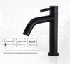 Enhanced Black Single-Hole Cold Basin Faucet - 304 Stainless Steel for Countertop/Undermount Bath