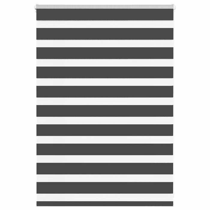 VidaXL Store zèbre noir 100x100 cm largeur du tissu 95,9 cm polyester, store à enrouleur zébré, store zébré pour fenêtre, 4014209