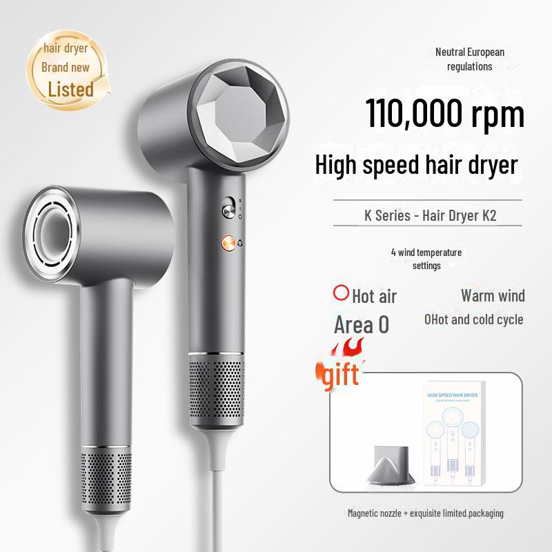 High-Speed Brushless Motor Hair Dryer with Negative Ion Technology and Digital Temperature Display