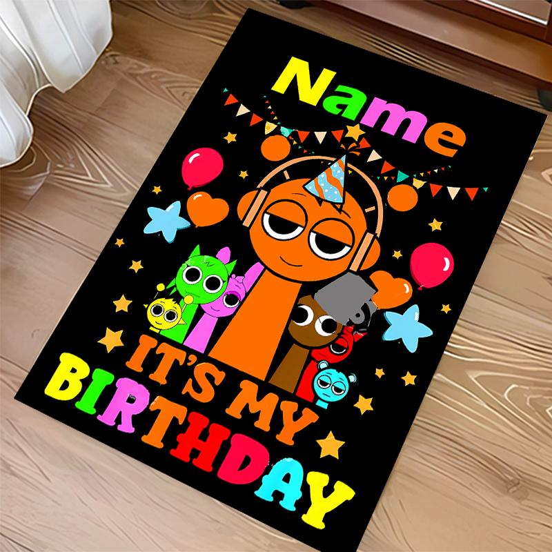 Custom personalization Sprunki themed Print Area Rug - Soft, Washable Non-Slip Indoor Mat,Living Room,Home&Office Decorative Rug