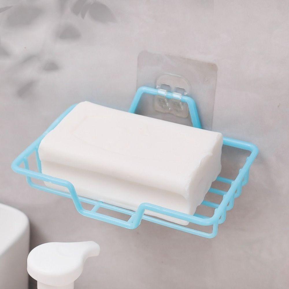 Space Saving Drain Soap Box Wall Mounted Soapbox Portable Soap Storage Rack
