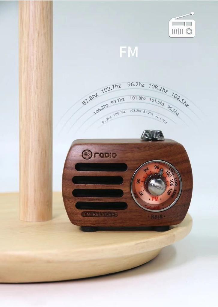 Retro Design Bluetooth Speaker with FM-Radio R818-A/C Dark Brown