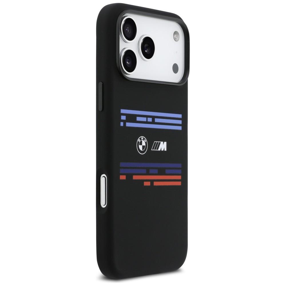 BMW M Silikon Horizontale Linie MagSafe Hülle für iPhone 17 Pro Max Schwarz