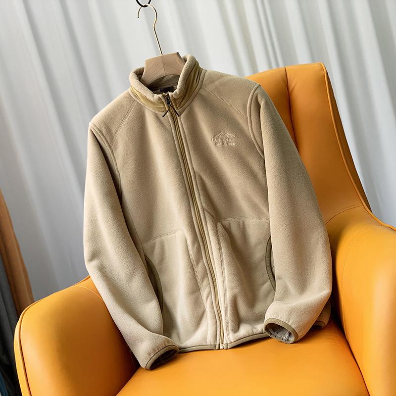 

Мужское однотонное пальто из овчины, очень теплое, утолщенное, воротник-стойка, идеально подходит для осени и зимы 2XL хаки