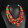 Handgjorda överdrivna bohemiska träpärlor Halsband Matchande halsband Smycken Tröja Halsband Kedja Personliga jultillbehör