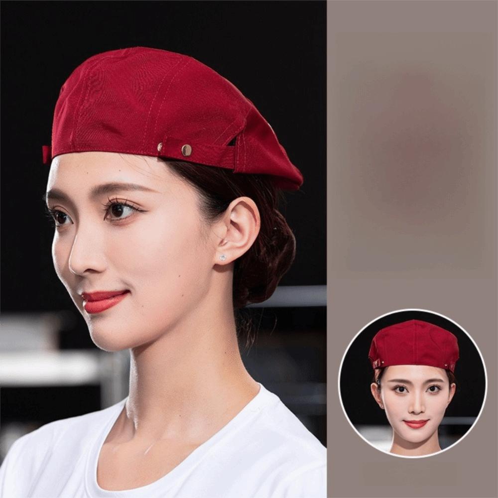 Comfortable Service Cap Oil-resistant Male Chef Hat Beret Hat  Restaurant BBQ Restaurant Kitchen