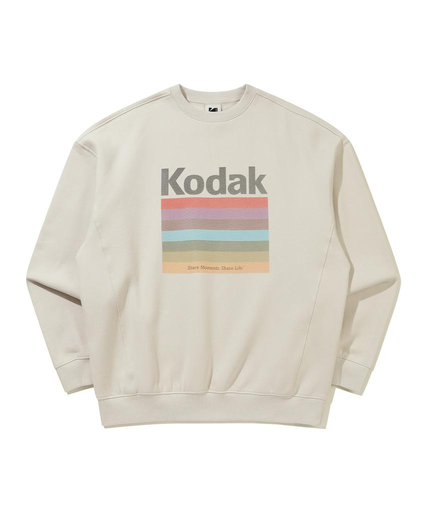 KODAK Rainbow Snow Wash Fleece-Lined Sweatshirt Ivory