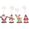 Christmas Note Holder Business Card Message Picture Decoration Wood Snowman Clip Table Decor Wedding Party Arrangement Supplies