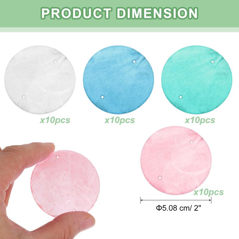 DIY Capiz Shell Round Sea Shell with Two Holes for Wind Chimes Crafts Jewelry Making And Home Decor