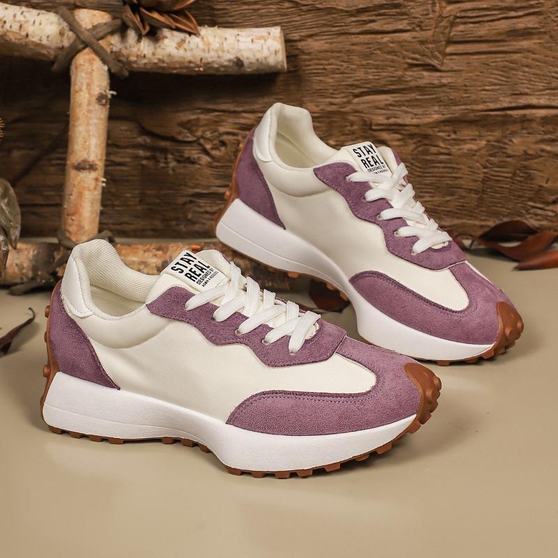 Fashion Soft Leather Forrest Gump Sneakers Women's Casual Daddy Shoes Versatile Single Shoes