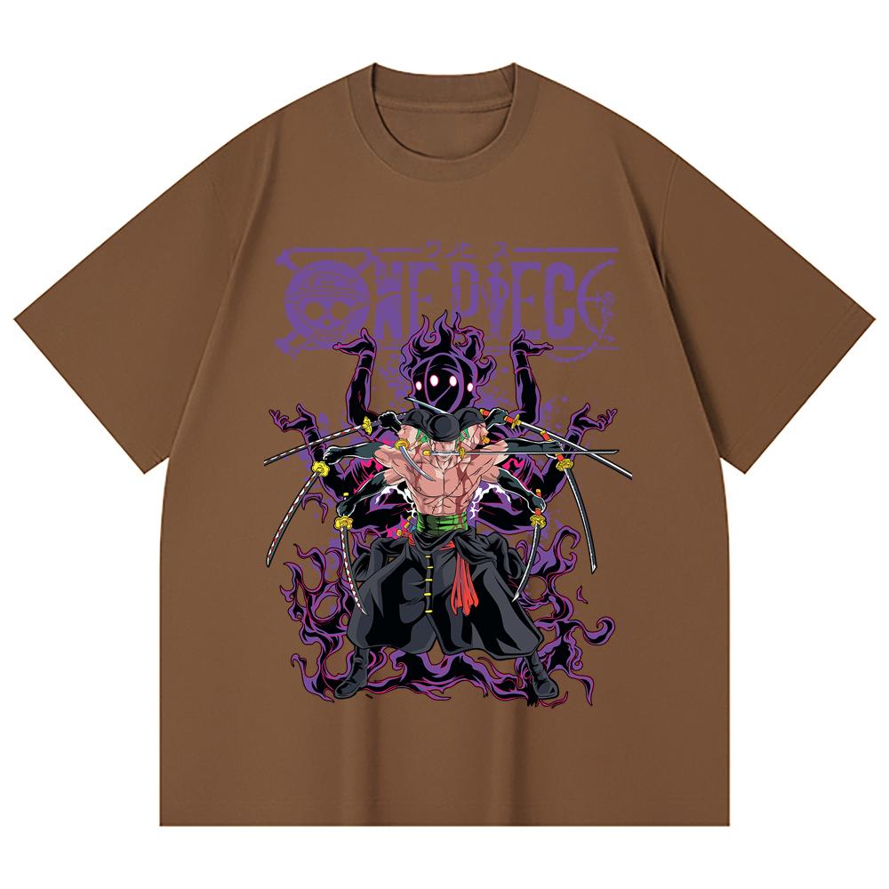 230 Gsm 100% Cotton One Piece V65 Zoro Print Unisex Heavy Cotton T Shirt
