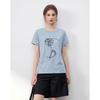 Demana Women's Round Neck Embroidered Cropped T-Shirt