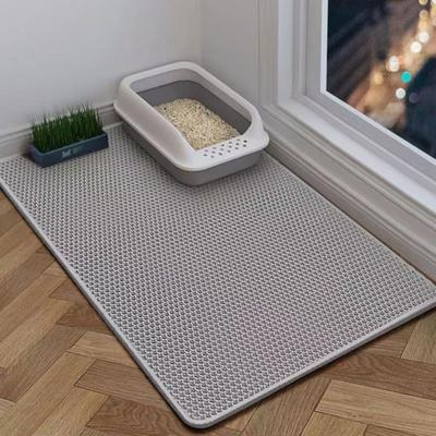 Extra Large Cat Litter Mat Double Layer Cat Litter Trapping Mat Non-Slip Waterproof Litter Box