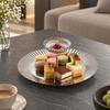 Stainless Steel Serving Plate with Raised Dipping Bowl Wipe Clean for Snack
