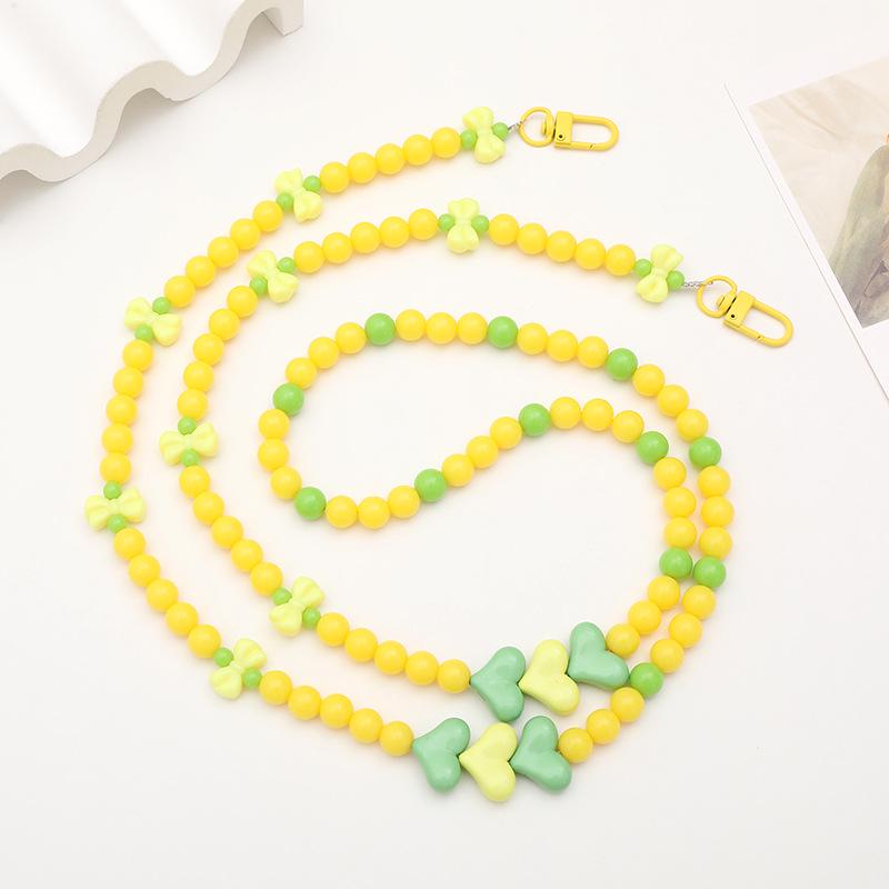 Yi Lian Acrylic Beaded Phone Chain: Pearl Crossbody Strap Charm for Women