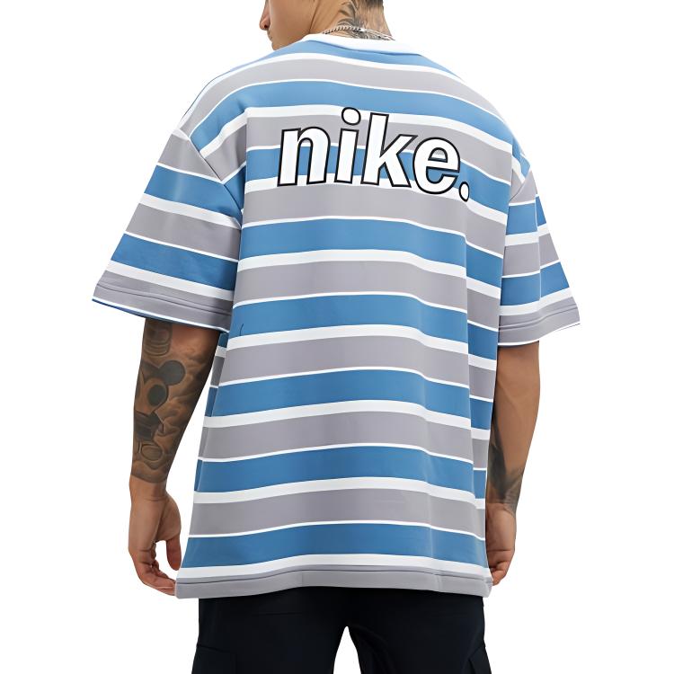 New Nike T Shirt Men's Aegean Storm Blue/White/Black HJ6781-429