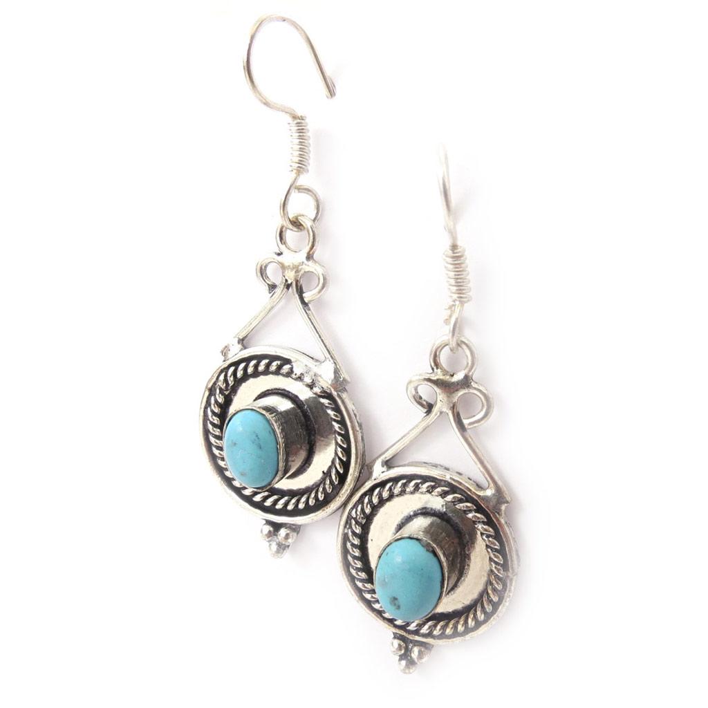 Les Trésors De Lily [J7175] - Turquoise 'Kilimanjaro' Designer Earrings