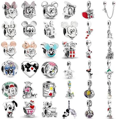 925 Silber Serie Minnie Hut Donald Duck Schloss Cartoon Perlen Original DIY Armband Halskette Zubehör