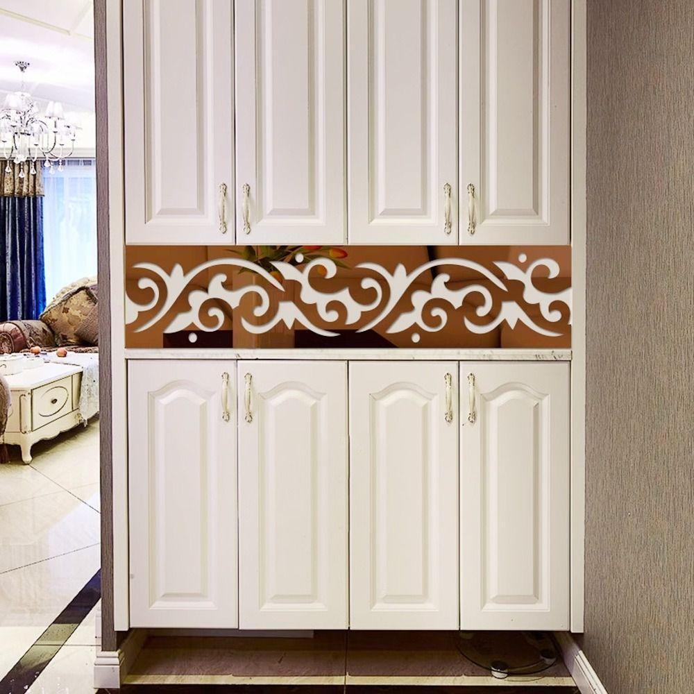 Self Adhesive Mirror Waist Line 3D Design 3D Mirror Wall Stickers  Room Decor