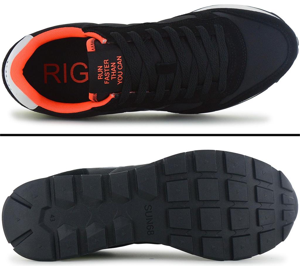 SUN68 Tom Fluo - Herren Sneakers Schuhe Schwarz Z36102-11 ORIGINAL