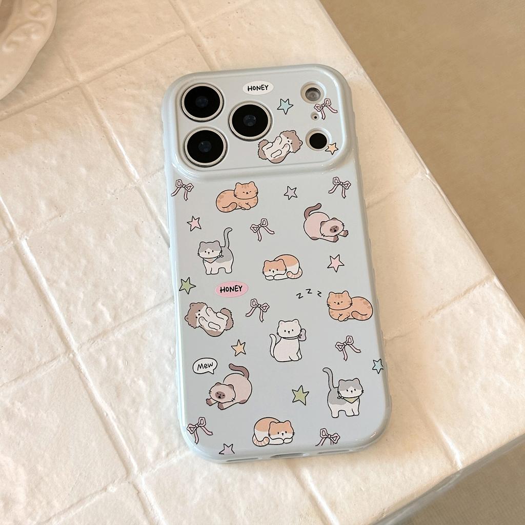 Suitable for Apple 17promax Mobile Phone Case Iphone16 Cute Cat 15 Anti-fall 13 Soft 12 Korean Style High Quality
