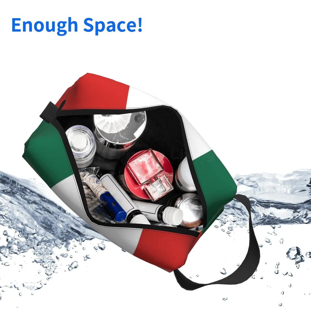 Mexican Flag Large Capacity Cosmetic Bag Portable Makeup Toiletry Pouch with Zipper Travel Accessories Organizer Storage Bags