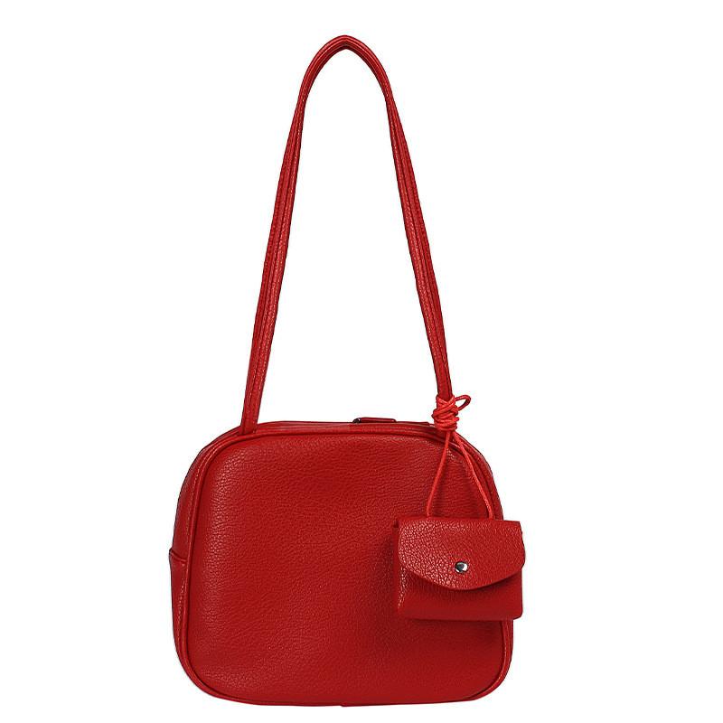 IELGY Large-Capacity Tote Bag Summer Fashion Solid Color All-Match Classy Shoulder Bag