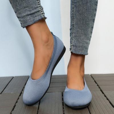 Women's Plus Size Round Toe Slip-On Loafers, Flat Casual Comfort Shoes