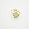 Vierblättriger Kleeblatt Goldplattierter Verstellbarer Ring für Damen - Elegantes Blumen-Design, Modischer und Schicker Schmuck für den Arbeitsweg
