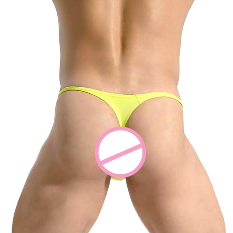 1Pc Nylon Solid Color C-string Sexy Underpants T-back Thong Underwear Men's Panties