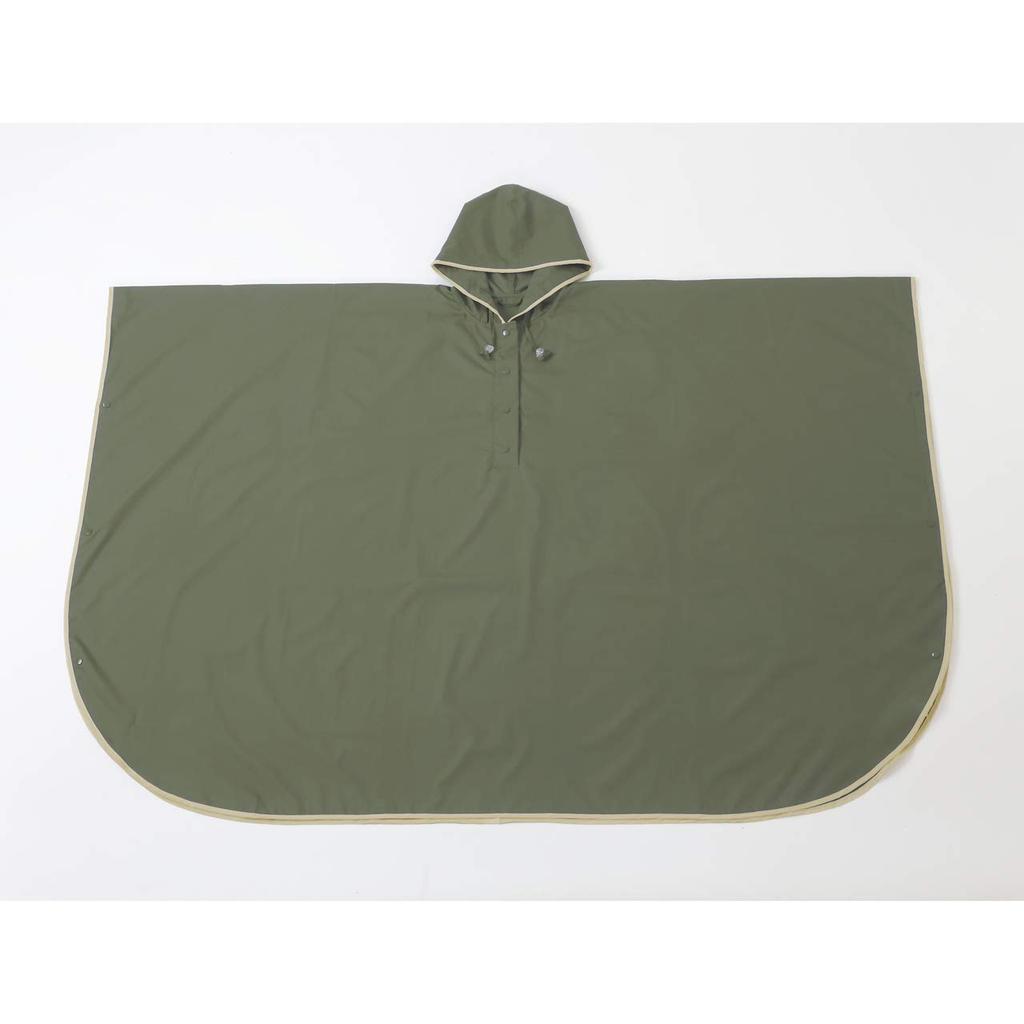 Umbrella Shop Piping Rain Poncho 1600 Teflon Coated [Leven] (Khaki)