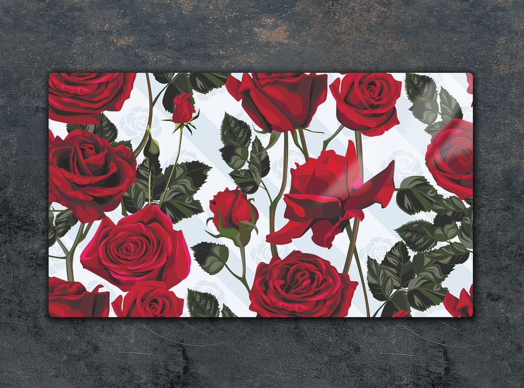 GLAS-SCHNEIDEBRETT 52x30 ROSEN