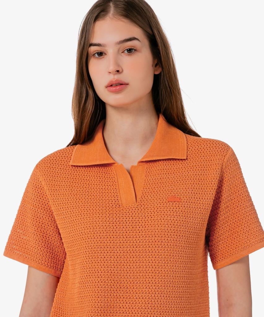 LACOSTE Women'S Crochet Sweater Polo Shirt Pf615E-56G Iy0