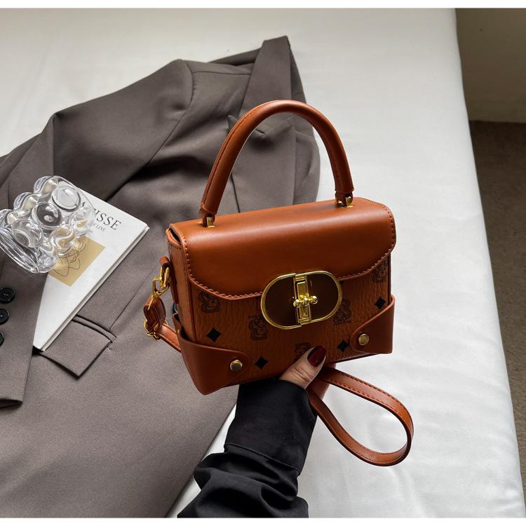 Premium contrasting color small bag women's 2025 new popular versatile messenger bag fashionable commuter small square bag